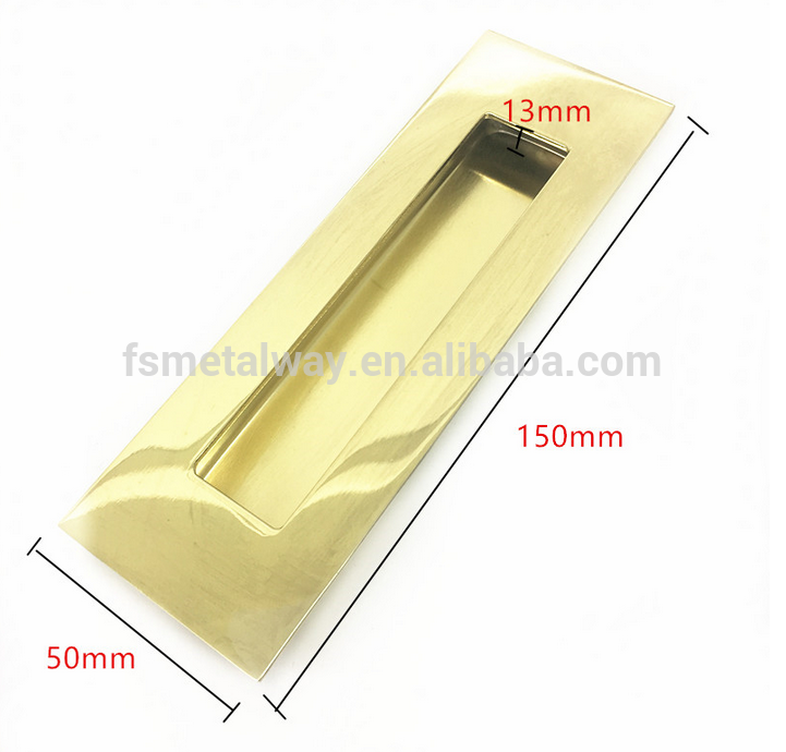 Stainless steel cabinet concealed handles