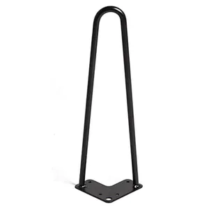 Hairpin Table Legs Heavy Duty Satin Black Steel Rods for Industrial Design Look