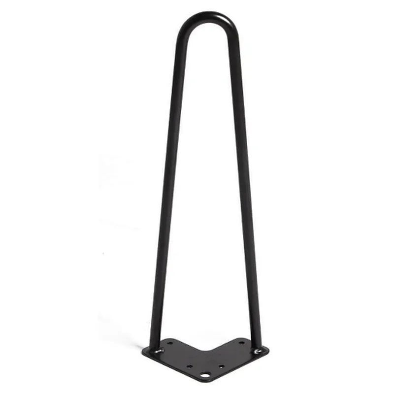 Hairpin Table Legs Heavy Duty Satin Black Steel Rods for Industrial Design Look