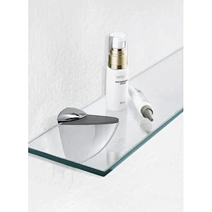 bathroom shower tempered glass clamp zinc alloy adjustable chrome shelf clips
