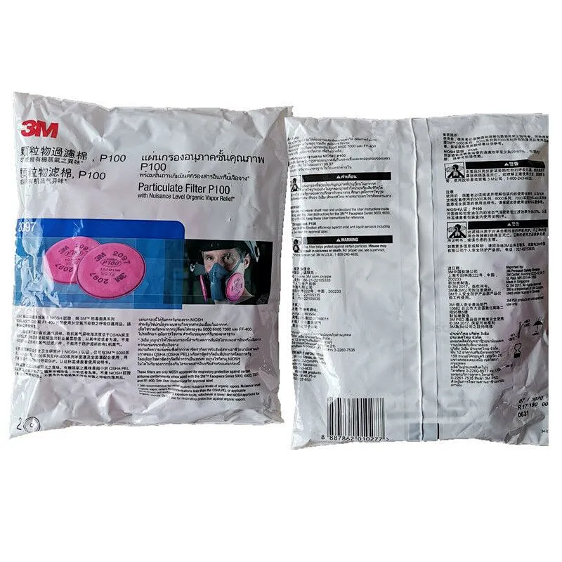 3M 2097 P100 Particulate Filter Filtro 3M, with Nuisance Level Organic Vapor Relief, 2PCS/BAG