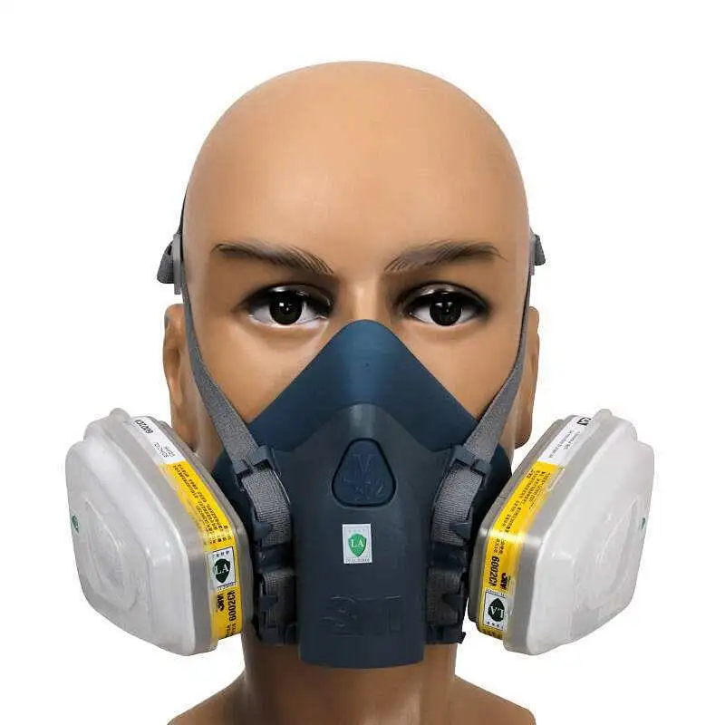 High Quality Half Face Respirator 3M 7501 7502 7503 Protective Silicone Mask Size S M L