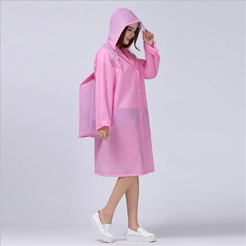 Hiking Men and Women Adult Raincoat EVA Translucent Raincoat Non-disposable Fashion Backpack with Raincoat