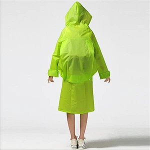 Hiking Men and Women Adult Raincoat EVA Translucent Raincoat Non-disposable Fashion Backpack with Raincoat
