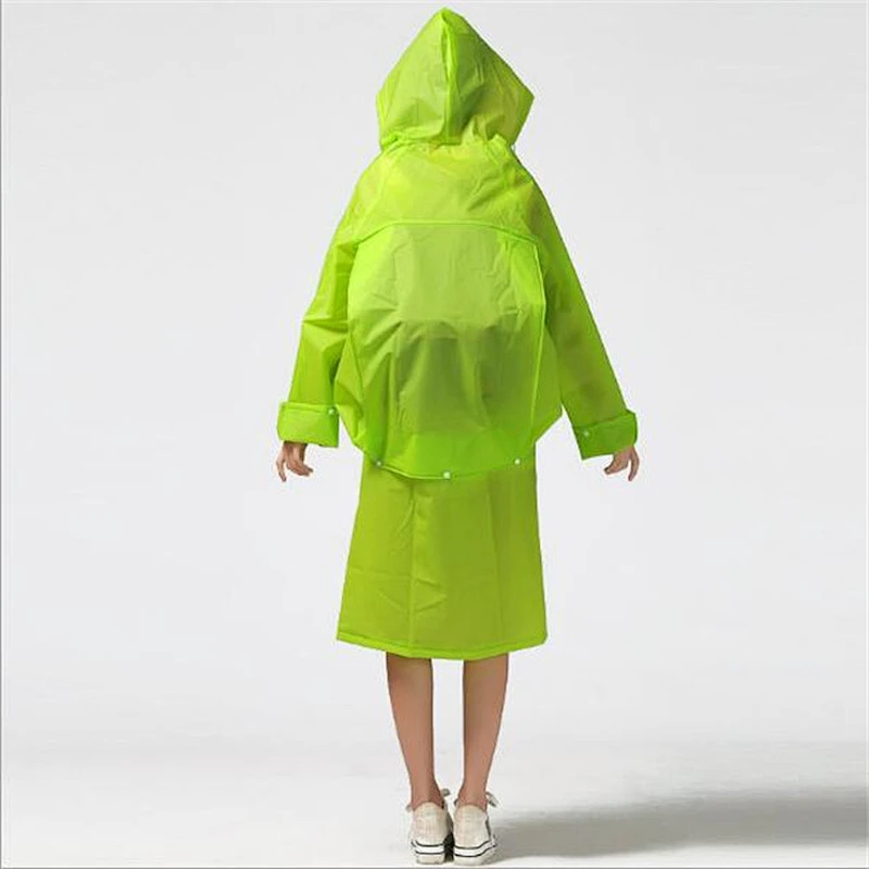 Hiking Men and Women Adult Raincoat EVA Translucent Raincoat Non-disposable Fashion Backpack with Raincoat