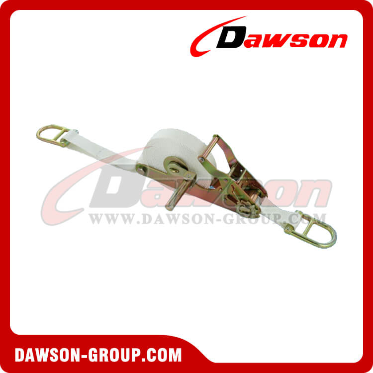 1'' x 15' Self Contained Ratchet Strap with Double D-Rings White Webbing - Dawson Group - china manufacturer supplier 1'' x 15' Self Contained Ratchet Strap with Double D-Rings White Webbing - Dawson Group - china manufacturer supplier