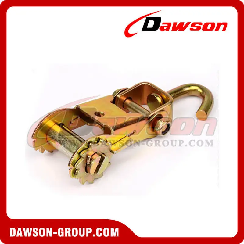 DSRB50506  Yellow Zinc Plated Ratchet Buckle with J Hook