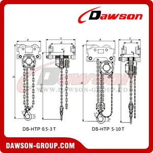 DS-HTP 0.5T - 10T Hand Pull Trolley Hoist Combination, Low Headroom Hoist Trolley