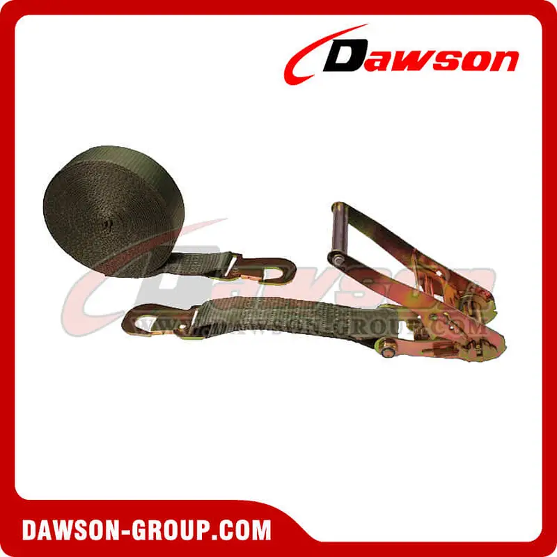 2 inch 30 feet OLIVE DRAB Ratchet Strap with Flat Snap Hook
