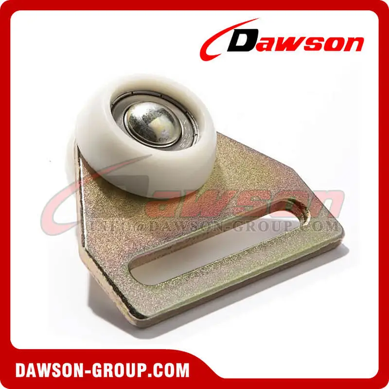 50MM High Tensile Steel Canvas Runner Trapezium with 2 White Roles with Bearing for Truck Trailer Parts