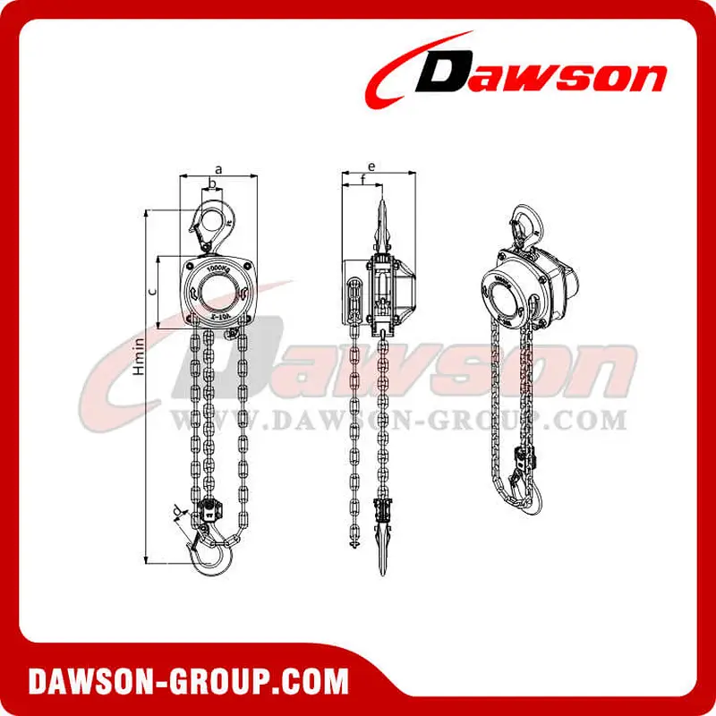 DS-DF-B25 250kg Mini Type Chain Blocks, 0.25Ton Chain Hoist for Installing of Machinery