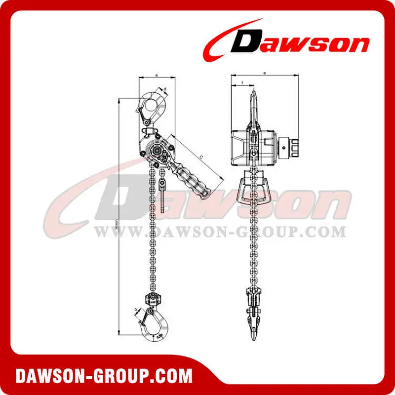 DS Model 0.25T - 3T Aluminum Lever Block for Lashing