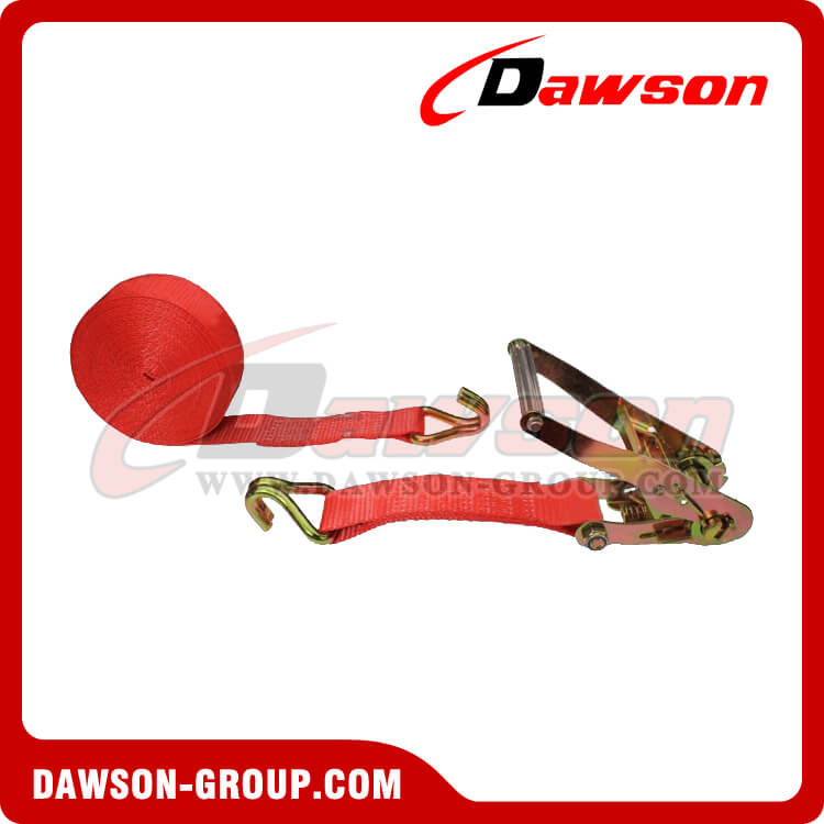 2'' x 30' RED Ratchet Strap with Double J Hook- china manufacturer supplier - Dawson Group
