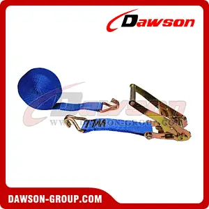 2 inch 18 feet BLUE Ratchet Strap with Double J Hook
