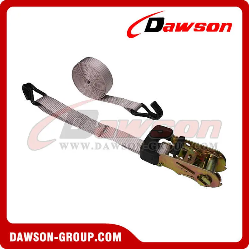 1 inch 20 feet Rubber Coated Ratchet Strap with Vinyl Coated Wire Hooks