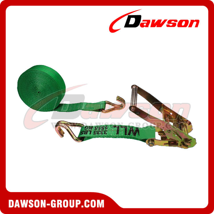 2'' x 18' GREEN Ratchet Strap with Double J Hook - Dawson Group - china manufacturer supplier 2'' x 18' GREEN Ratchet Strap with Double J Hook - Dawson Group - china manufacturer supplier