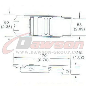 DG-OB007 2'' 50mm Stainless Steel Overcenter Buckle with Plastic Latch for Cargo Strap / Tarp Strap Safety Belt