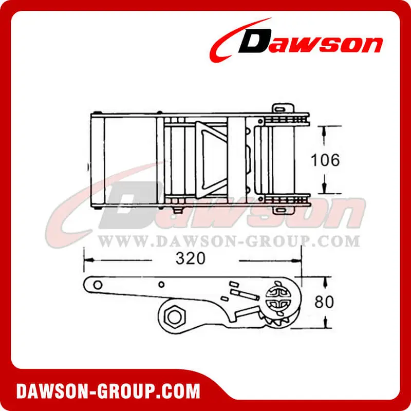 DSRB10101 B/S 10000KG/22000LBS Steel Handle Ratchet Buckle