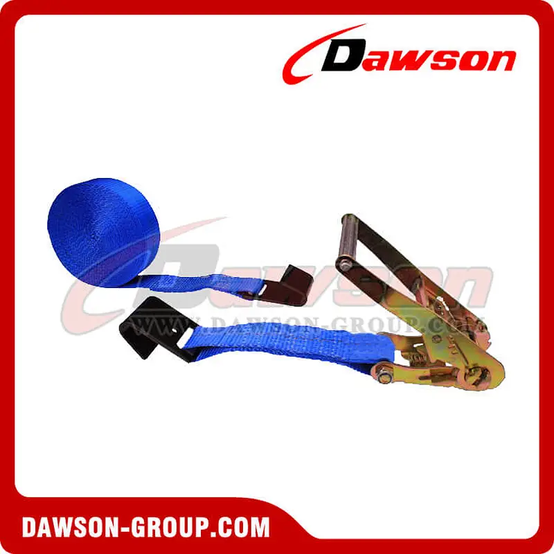 2 inch 30 feet BLUE Ratchet Strap with Black Flat Hook
