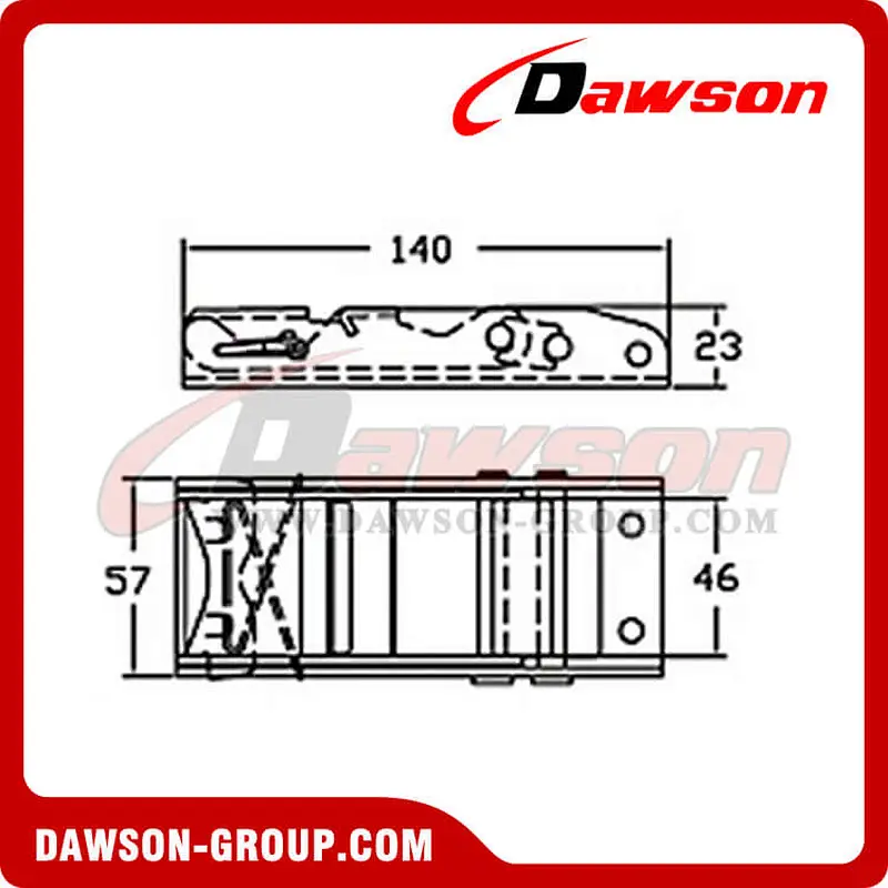 DSOUB 5003 BS 3300Lbs/1500KG 2 inch Steel Handle Overcenter Buckle