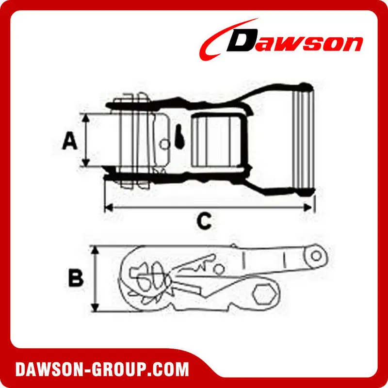 DSRB037 BS 1500KG/3300LBS Ratchet Buckle With Plastic Covered Handle