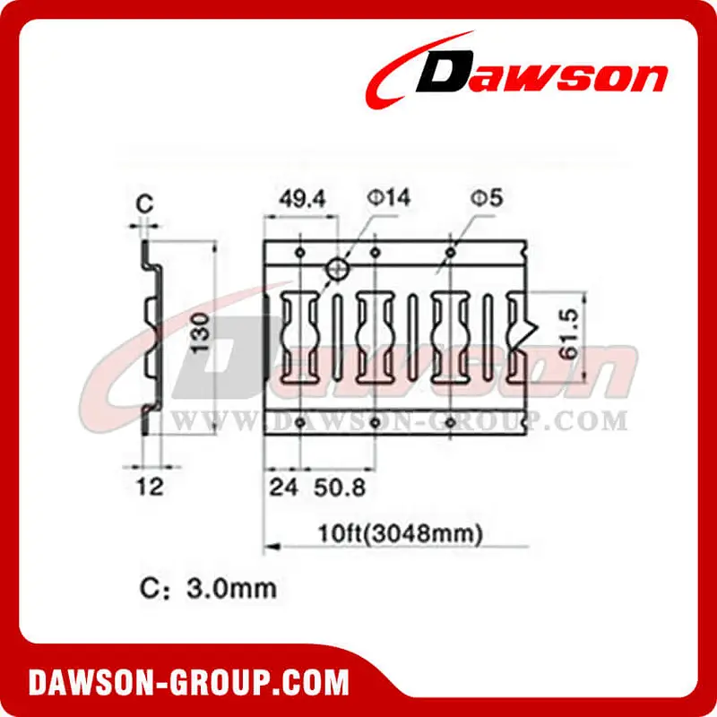 HFI10-33.0 F Track Horizontal Strengthening Rib Type
