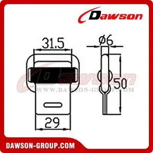 SB 25 1 inch Slide Buckles, BS 500KG/1100LBS 1