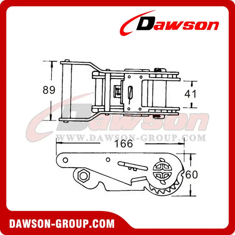 DSRB35301SS B/S 2500KG/5500LBS Stainless Steel Ratchet Buckle