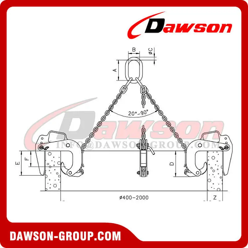 DS-TBL Type Concrete Vertical Pipe Lifting Clamp, Concrete Pipe Lifting Gear