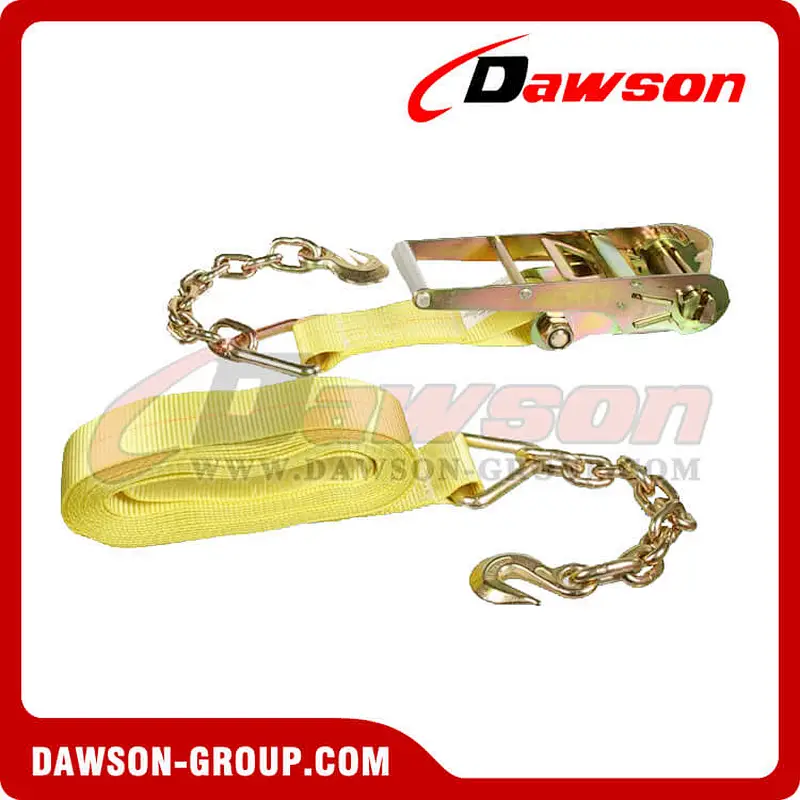 3 inch 30 feet Ratchet Strap with Chain and Hook