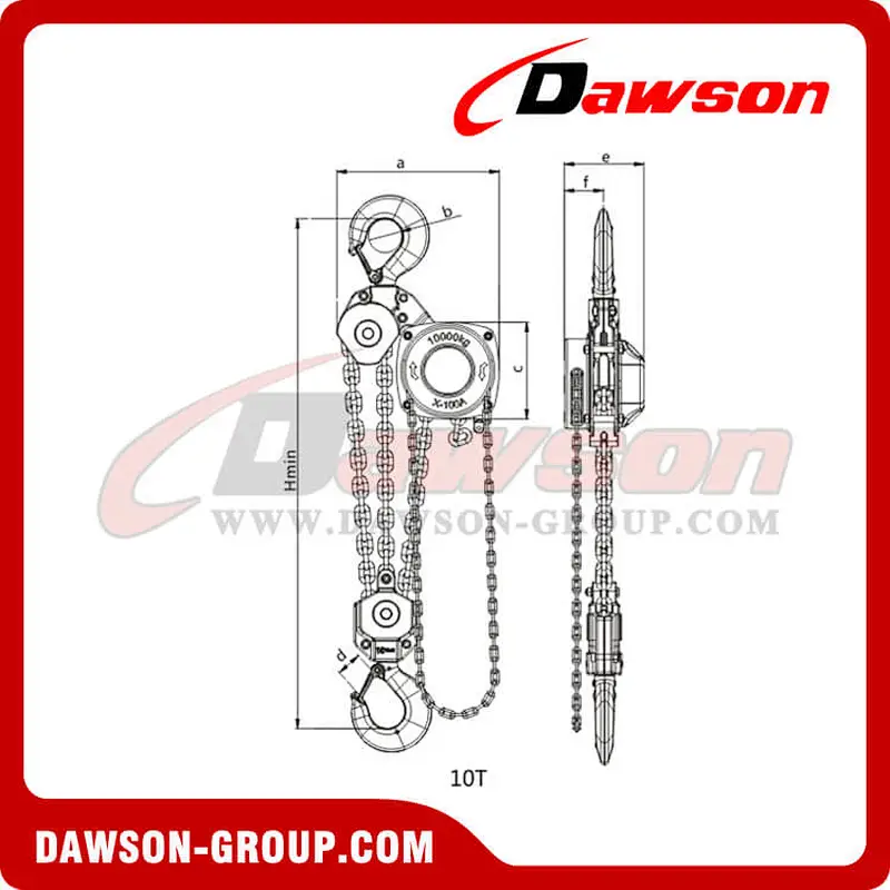 DS-DF-B 0.5T - 10T Chain Hoist, Manual Chain Blocks for Lifting