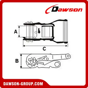 DSRB035 BS 800KG/1760LBS 25mm Zinc Plated Ratchet Buckle