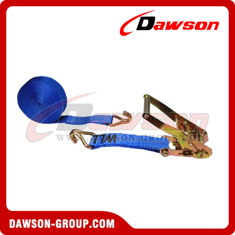 2'' x 30' BLUE Ratchet Strap with Double J Hook- china manufacturer supplier - Dawson Group