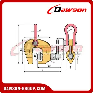 DS-SCC Type Universal Shackle Type Bolt Lifter Screw Cam Lifting Clamp