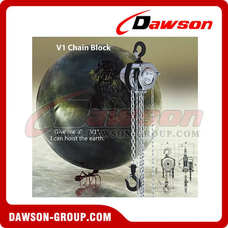 DSV1 0.25 Ton Chain Block, 250kg Mini Chain Hoist for Lifting