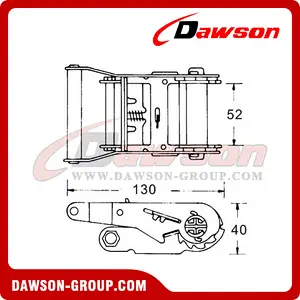 DSRB50201SS B/S 2000KG/4400LBS Stainless Steel Ratchet Buckle