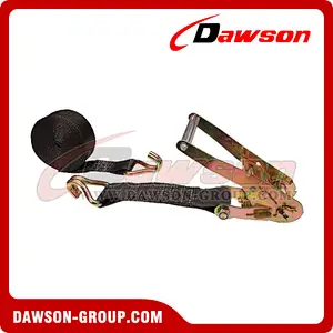 2 inch 18 feet BLACK Ratchet Strap with Double J Hook