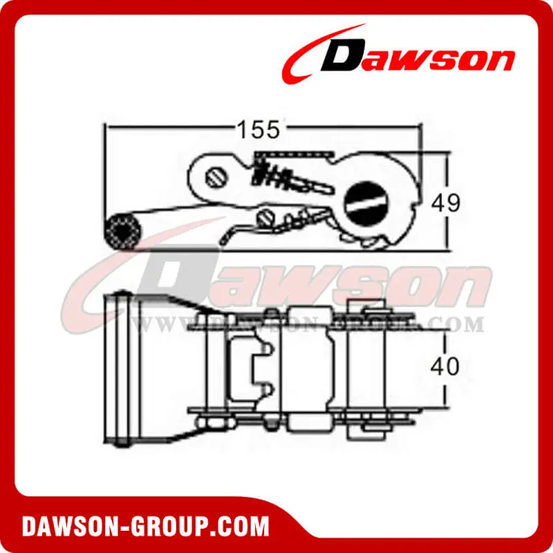 DSRB35303 Ratchet Buckle Lashing Buckle with Rubber Handle