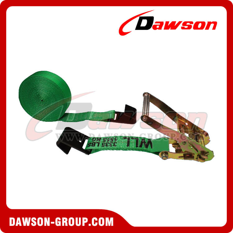 2'' x 18' GREEN Ratchet Strap with Black Flat Hook - Dawson Group - china manufacturer supplier 2'' x 18' GREEN Ratchet Strap with Black Flat Hook - Dawson Group - china manufacturer supplier