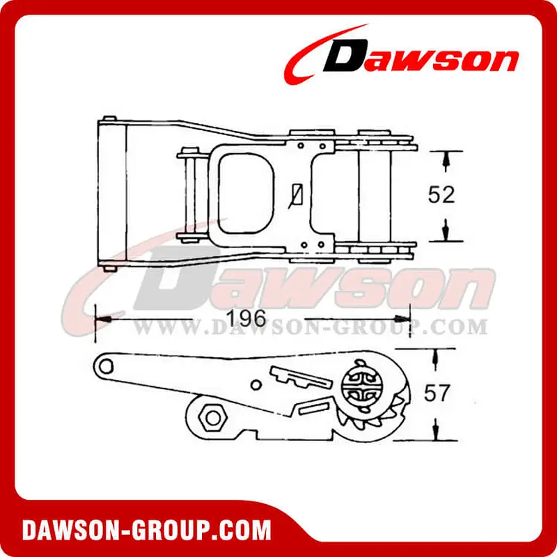 DSRB50503P B/S 5000KG/11000LBS Plastic Handle Ratchet Buckle