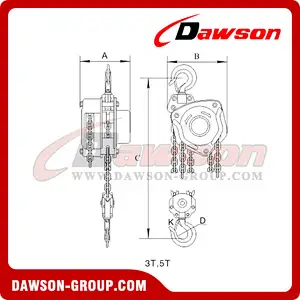 DS-HSZ-A 622 Series 0.5T - 20T Chain Block for Installing of Machinery
