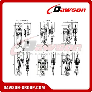 DSVS-B 0.25T - 30T Chain Block, Chain Pulley Block for Lifting