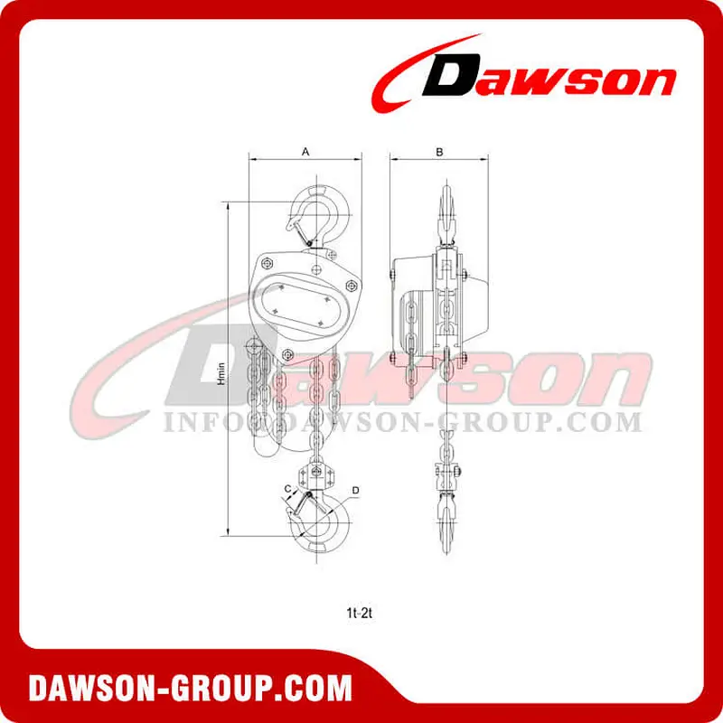 DS-ST-C Stainless Steel Chain Hoist, SS Chain Block, Manual Chain Hoist