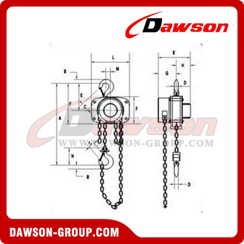 500kg - 10000kg Manual Chain Block for Lifting