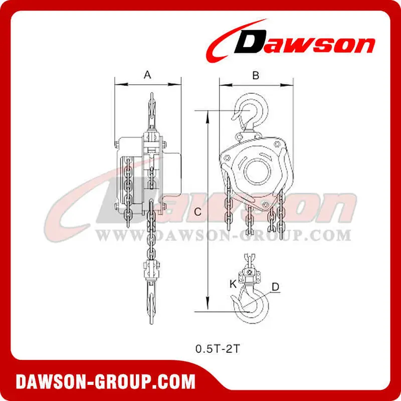 DS-HSZ-A 622 Series 0.5T - 20T Chain Block for Installing of Machinery