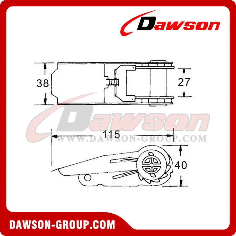 DSRB25081SS B/S 800KG/1760LBS Stainless Steel Ratchet Buckle