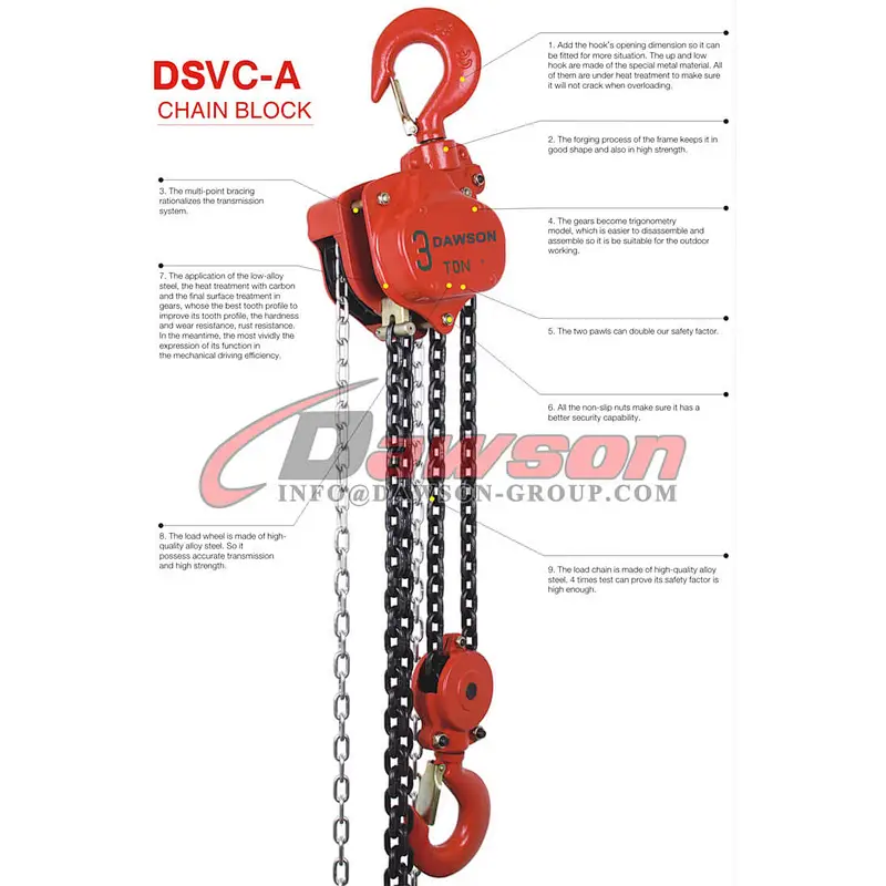 DSVC-A 0.5T - 50T Heavy Duty Chain Block for Lifting Goods