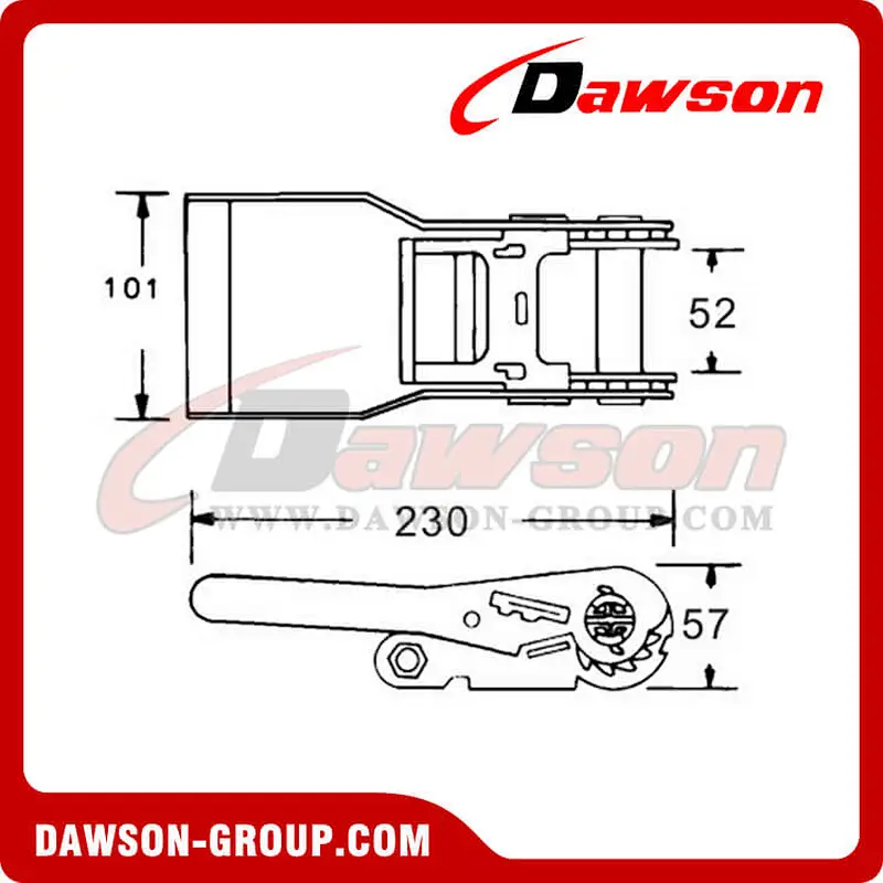 DSRB50511 B/S 5000KG / 11000LBS Stainless Steel Ratchet Lashing Buckle with Rubber Handle