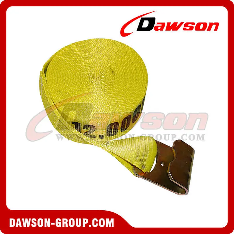 3 inch 27 feet Winch Strap with Flat Hooks