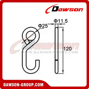 WHS2504 BS 1500KG/3300LBS 1 inch S Hook